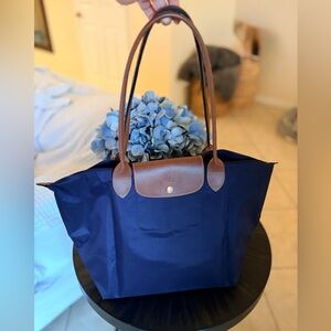 Longchamp Le Pliage Navy L tote